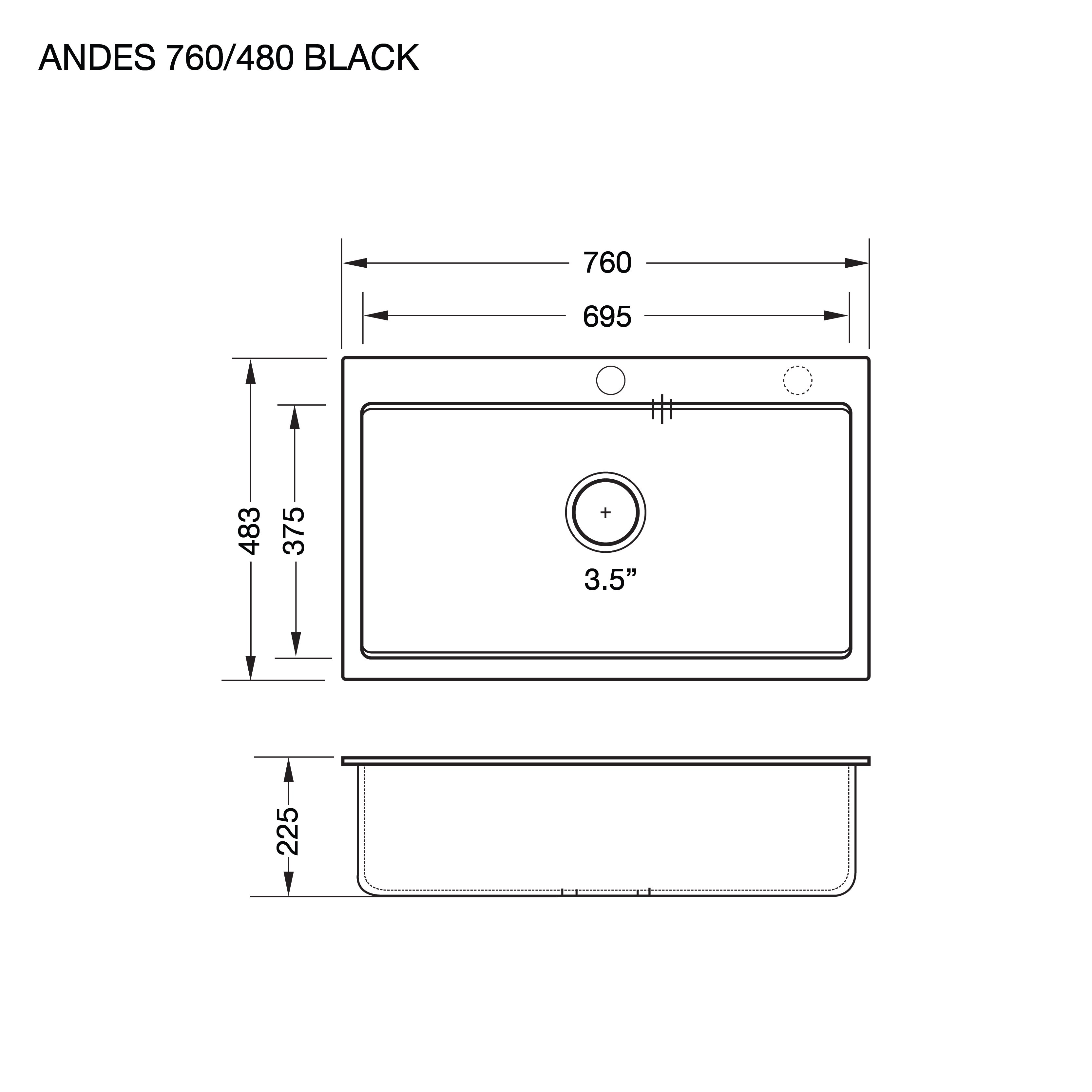 ชุดเซ็ทเครื่องดูดควันติดผนัง EVE HC-LOFTBOX-90 ขนาด 90 ซม. + เตาแก๊ส 2 หัว HB78-2BCC/BG + อ่างล้างจานหินแกรนิต ANDES 760/480 สีดำ_8